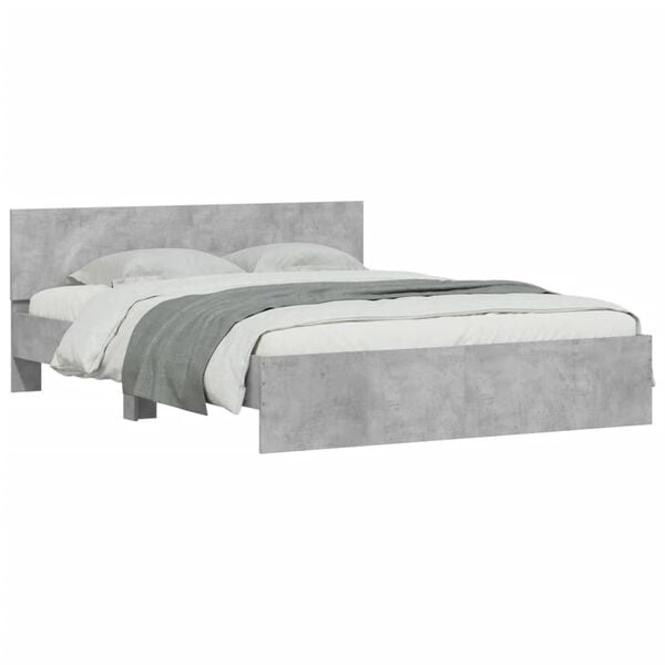 vidaXL Cadre de lit sans matelas gris b&eacute;ton 150x200 cm