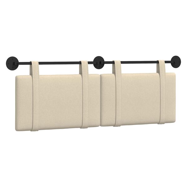 vidaXL T&ecirc;te de lit suspendue Montage mural Cr&egrave;me 150 x 55 x 5 cm tissu