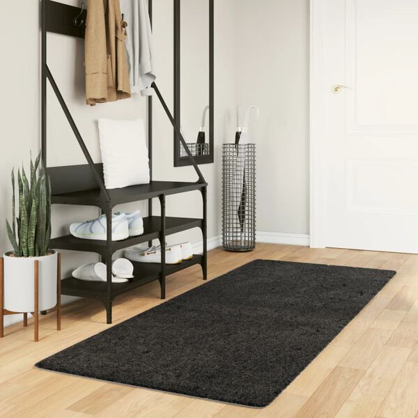 vidaXL Tapis shaggy PAMPLONA poils longs moderne anthracite 80x200 cm