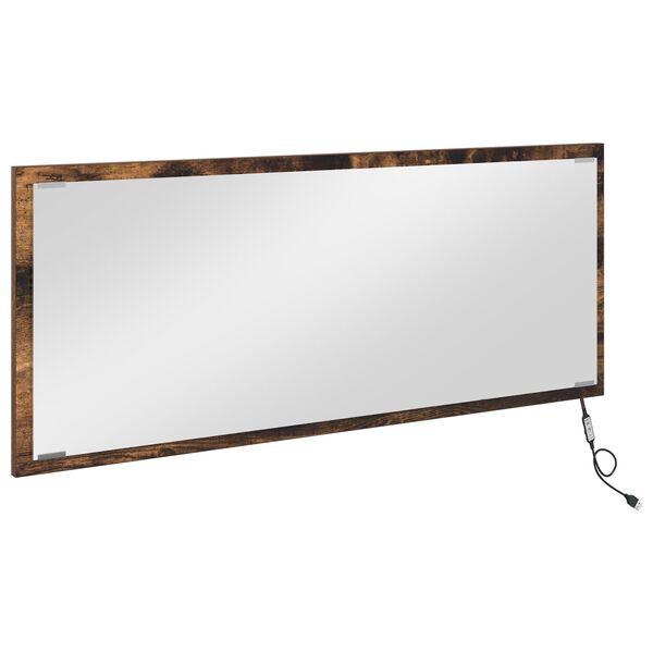 vidaXL Miroir Ch&ecirc;ne fum&eacute; 90 x 8.5 x 37 cm Bois d'ing&eacute;nierie