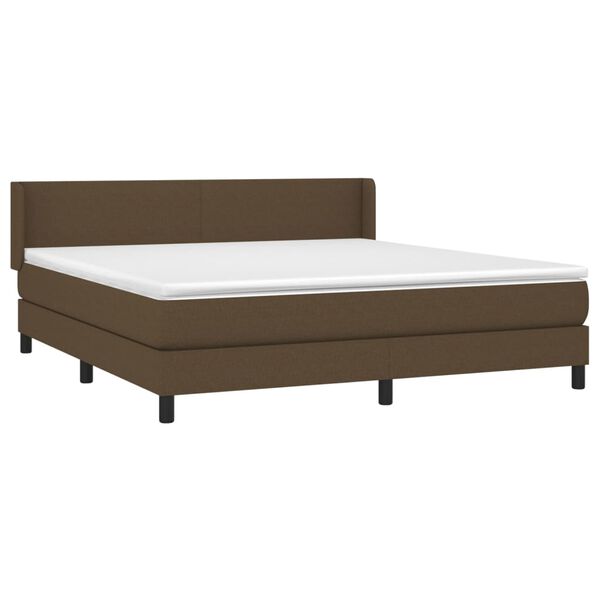 vidaXL Sommier &agrave; lattes de lit avec matelas Marron fonc&eacute; 180x200 cm
