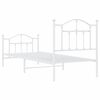 vidaXL Cadre de lit métal sans matelas avec pied de lit blanc 90x190cm
