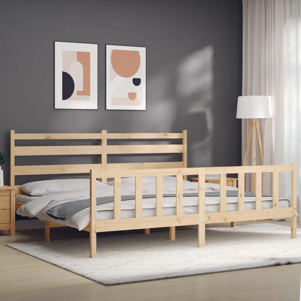 vidaXL Cadre de lit sans matelas 200x200 cm bois massif de pin