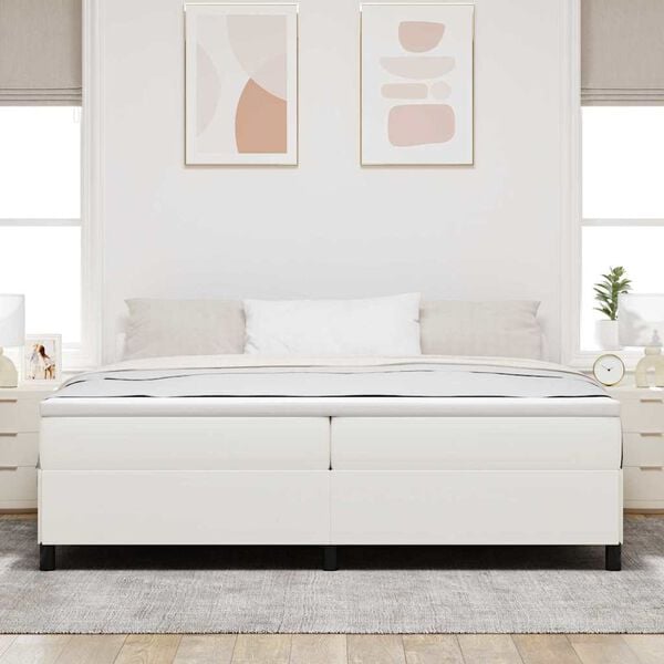 vidaXL Cadre de lit Cr&egrave;me 200 x 200 cm Tissu en velours c&ocirc;tel&eacute;
