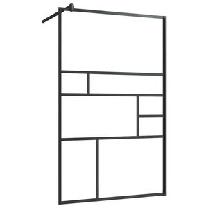 vidaXL Paroi de douche &agrave; verre ESG transparent 100x195 cm Noir