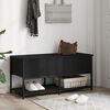 vidaXL Banc de rangement noir 100x42,5x47 cm bois d'ing&eacute;nierie
