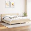 vidaXL Sommier &agrave; lattes de lit avec matelas Cr&egrave;me 200x200 cm Tissu
