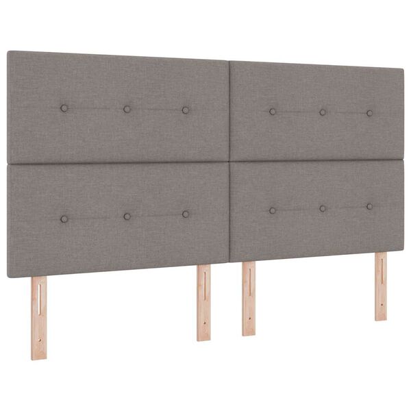 vidaXL Lit &agrave; ressorts avec matelas gris fonc&eacute; 90x190 cm Taupe tissu