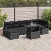 vidaXL Ensemble de canap&eacute; de jardin avec stockage 8 pcs Noir polyrotin