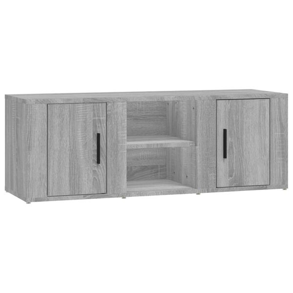 vidaXL Meuble TV Sonoma gris 100x31,5x35 cm Bois d'ing&eacute;nierie