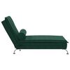 vidaXL Chaise longue de massage avec traversin vert fonc&eacute; velours