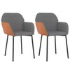 vidaXL Chaises &agrave; manger lot de 2 gris clair tissu et similicuir