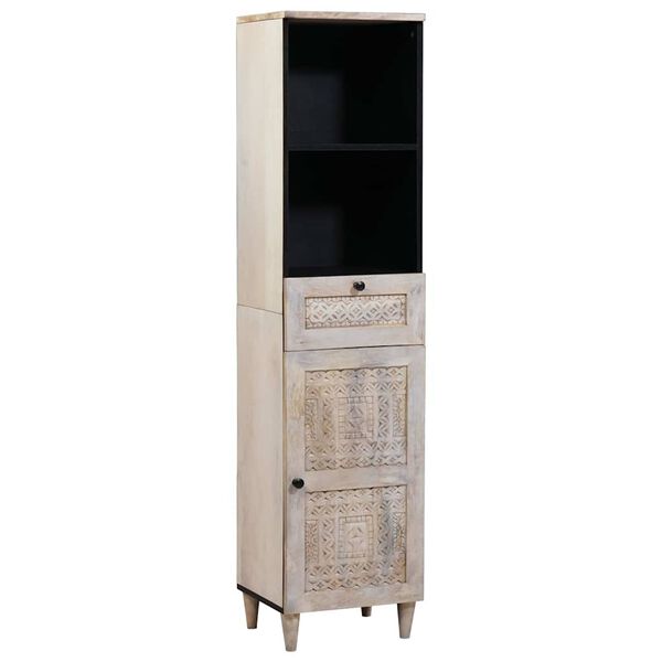 vidaXL Cabinet de salle de bain avec tiroir Blanc 38 x 33 x 160 cm