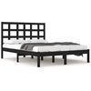 vidaXL Cadre de lit sans matelas noir 200x200 cm bois massif