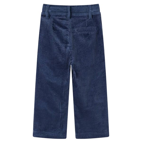 Pantalons pour enfants velours c&ocirc;tel&eacute; bleu marine 128