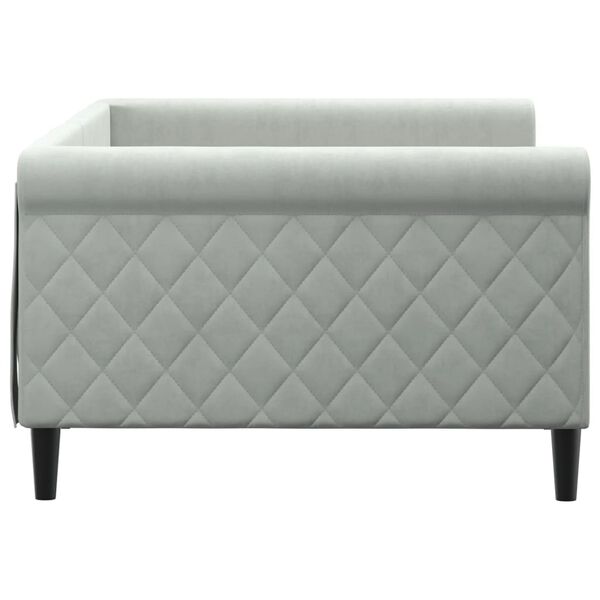 vidaXL Lit de repos sans matelas gris clair 100x200 cm velours