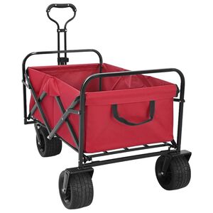 vidaXL Chariot de courses pliant avec freins Rouge 89 x 63 x 96 cm