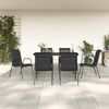 vidaXL Ensemble à manger de jardin 7 pcs noir textilène et acier