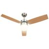 vidaXL Ventilateur de plafond lampe et t&eacute;l&eacute;commande 108cm Marron clair