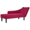 vidaXL Fauteuil long avec accoudoir droit rouge bordeaux velours