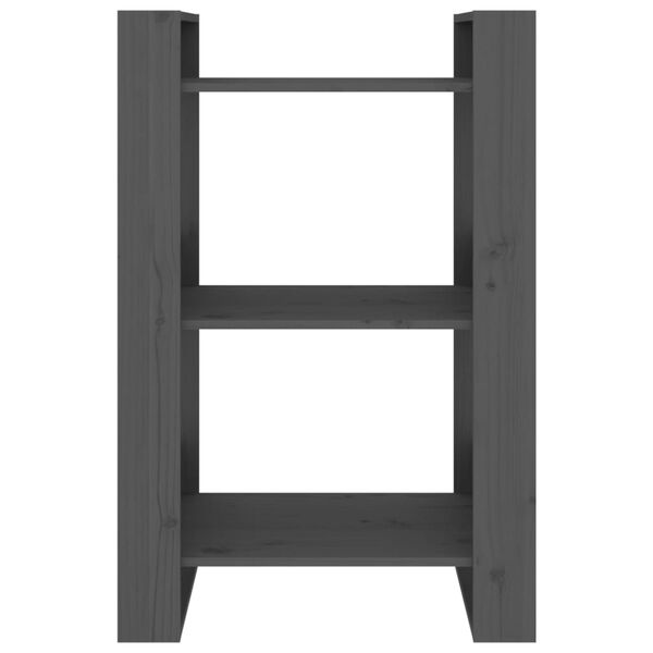 vidaXL Bibliothèque/Séparateur de pièce Gris 60x35x91 cm Pin massif