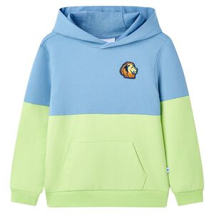 Sweatshirt &agrave; capuche pour enfants bleu et jaune tendre 92