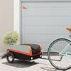 vidaXL Remorque de v&eacute;lo noir et orange 45 kg fer
