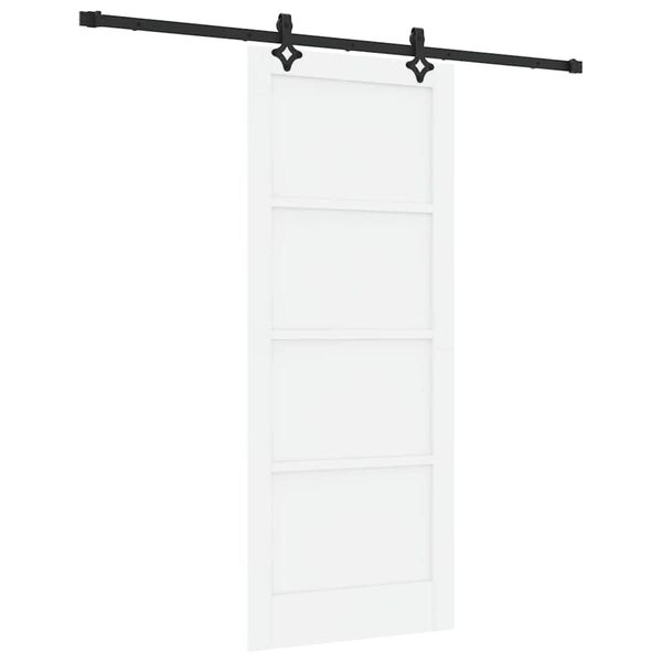 vidaXL Porte coulissante Blanc et Noir 83 x 202 cm Pin massif