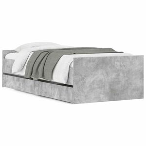 vidaXL Cadre de lit avec tiroirs sans matelas gris b&eacute;ton 100x200 cm