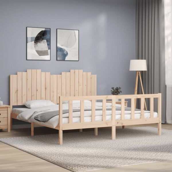 vidaXL Cadre de lit sans matelas bois de pin massif