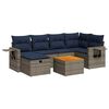 vidaXL Salon de jardin avec coussins 7 pcs gris r&eacute;sine tress&eacute;e