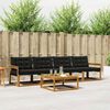 vidaXL Ensemble de canap&eacute;s d'ext&eacute;rieur 5 pcs Naturel et Noir