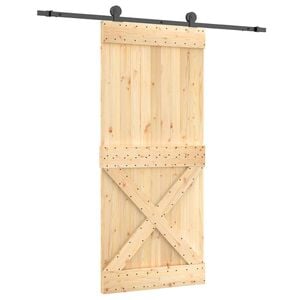 vidaXL Porte coulissante 90 x 210 cm Bois de pin massif (non trait&eacute;)