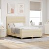 vidaXL Lit &agrave; ressorts avec matelas Cr&egrave;me 140 x 190 cm tissu