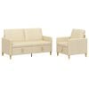 vidaXL Canap&eacute; avec rangement 2 pc Cr&egrave;me Polyester