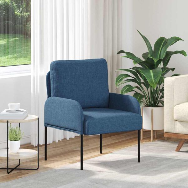 vidaXL Canap&eacute;s avec coussin 55cm Bleu Contreplaqu&eacute;