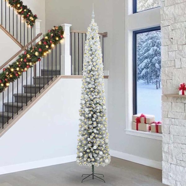 vidaXL Sapin de No&euml;l artificiel Vert 300 cm PVC et acier et plastique