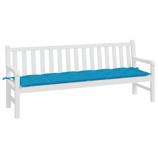 vidaXL Coussin de banc de jardin bleu clair 200x50x7 cm tissu oxford