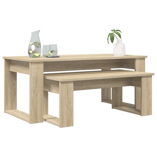 vidaXL Ensemble de tables basses 2 pcs Ch&ecirc;ne Sonoma Bois d'ing&eacute;nierie