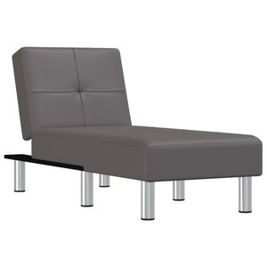 vidaXL Chaise longue gris similicuir