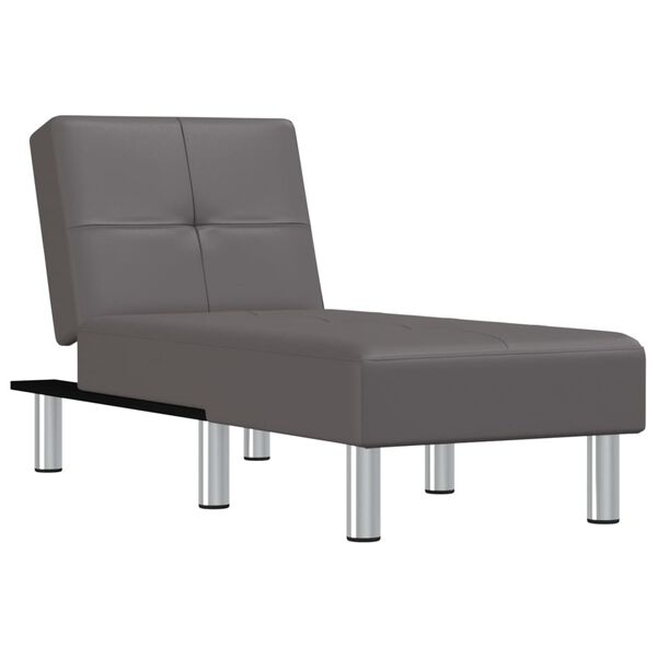 vidaXL Chaise longue gris similicuir