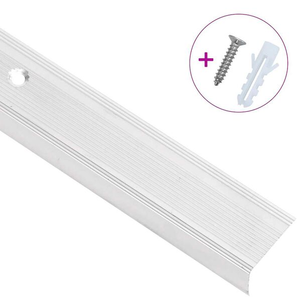 vidaXL Nez de marche forme en L 5 pcs aluminium 100 cm argent&eacute;
