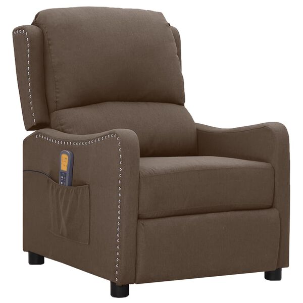 vidaXL Fauteuil de massage Taupe Tissu