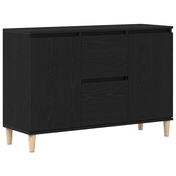 vidaXL Buffet avec tiroir Noir 102 x 35 x 60 cm Bois d'ing&eacute;nierie