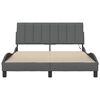 vidaXL Cadre de lit sans matelas Hanko gris fonc&eacute; 140x190 cm tissu