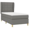 vidaXL Sommier &agrave; lattes de lit avec matelas Gris fonc&eacute; 100x200cm Tissu