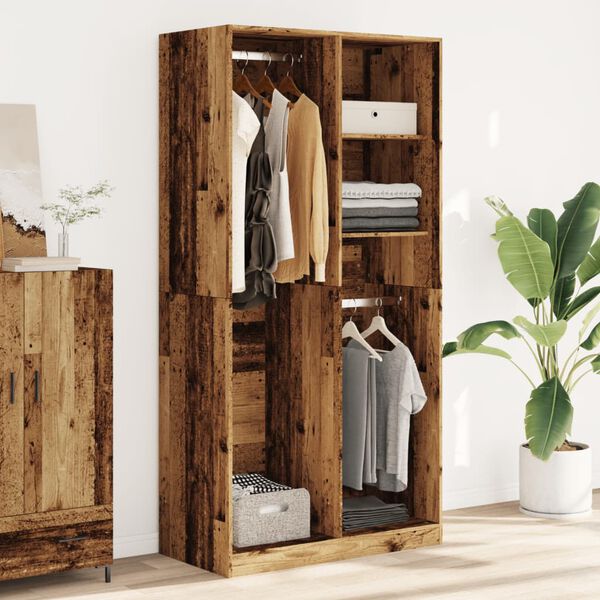 vidaXL Garde-robe vieux bois 100x50x200 cm bois d'ing&eacute;nierie
