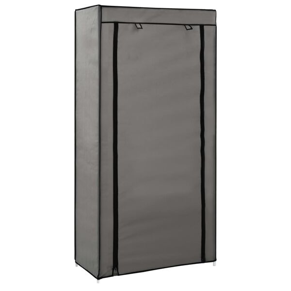 vidaXL Armoire &agrave; chaussures avec housse Gris 58x28x106 cm Tissu