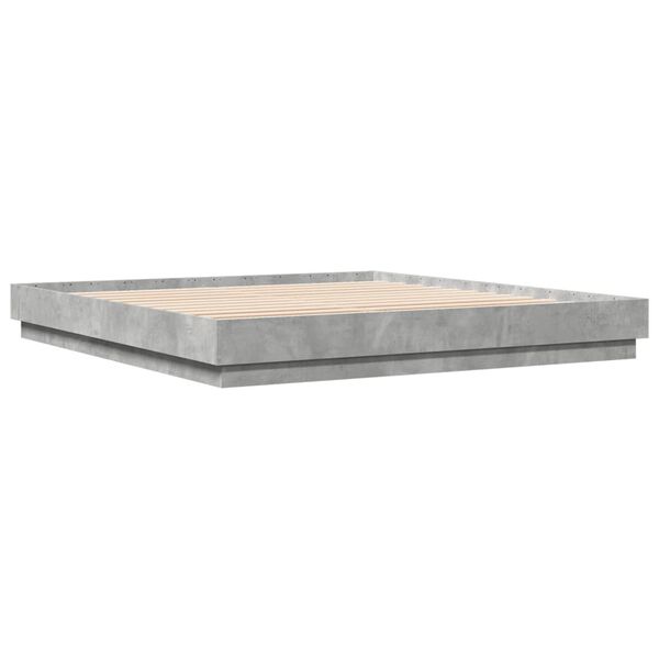vidaXL Cadre de lit sans matelas gris béton 180x200 cm