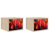vidaXL Cabinet de chevet mural HEESCH 2 pc Ch&ecirc;ne Sonoma